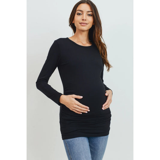 Fitted Long Sleeve Maternity Basic Jersey Top