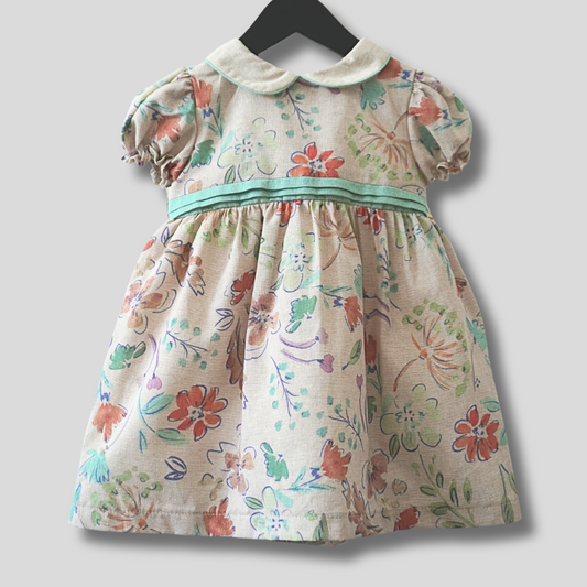 Flower Baby Girl Dress with Collar