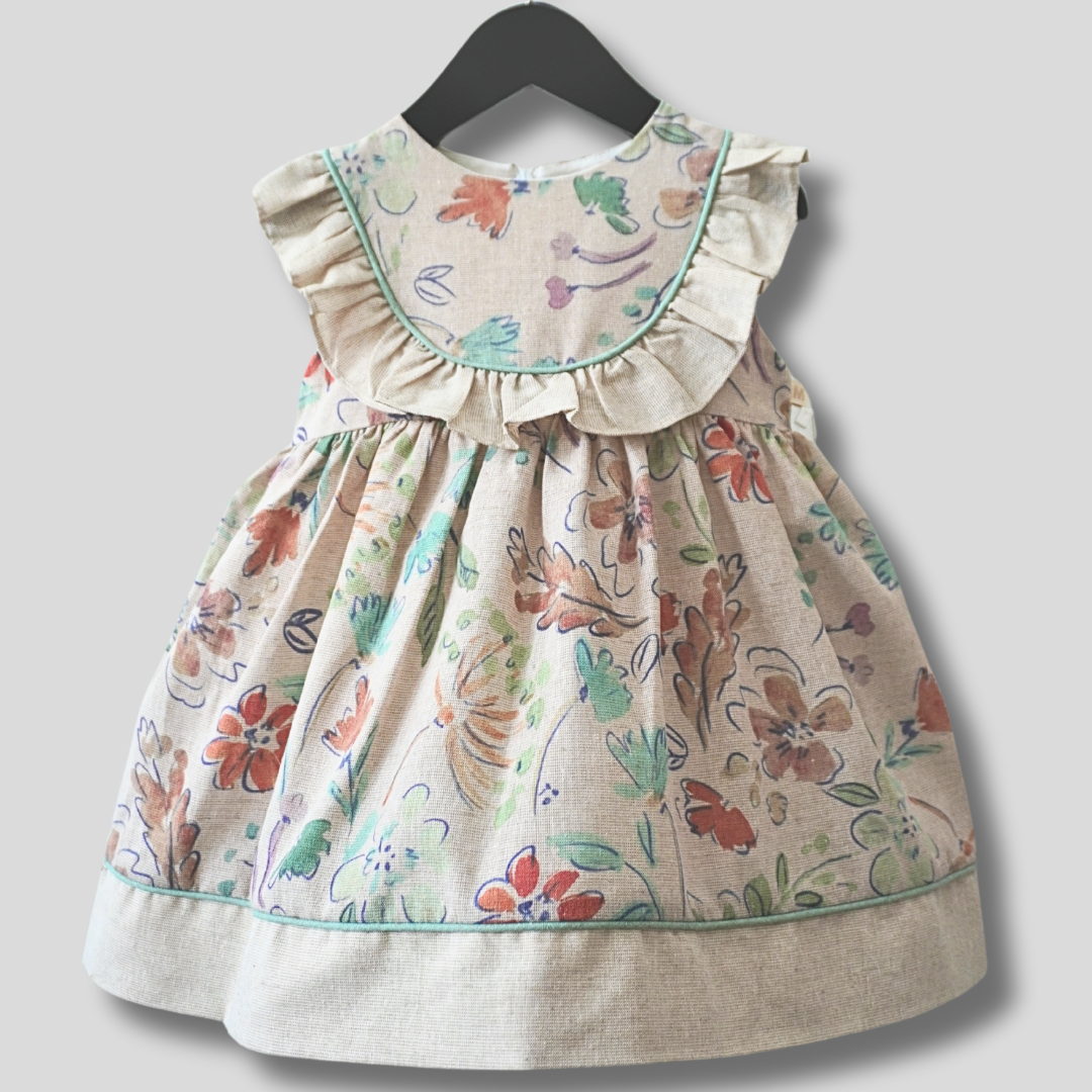 Ruffle-Adorned flower Baby Girl's Dress