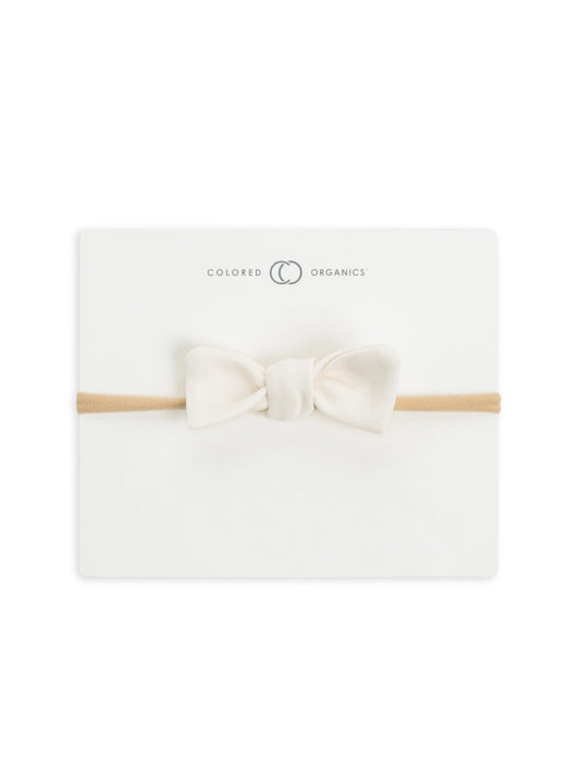 Organic Baby Muslin Dainty Bow Headband - Ivory